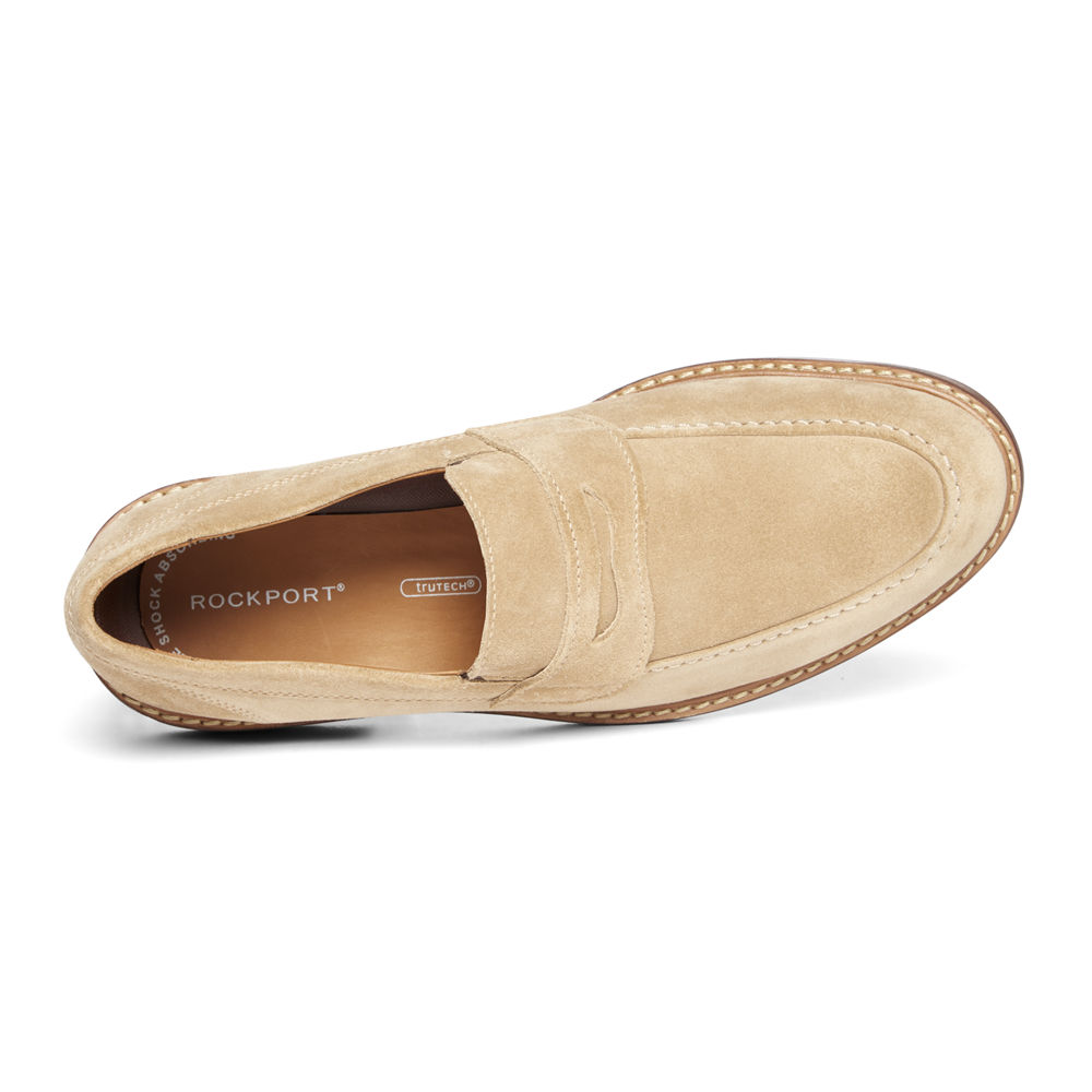 Rockport Loafers For Mens Khaki - Kenton Penny - MU8047196